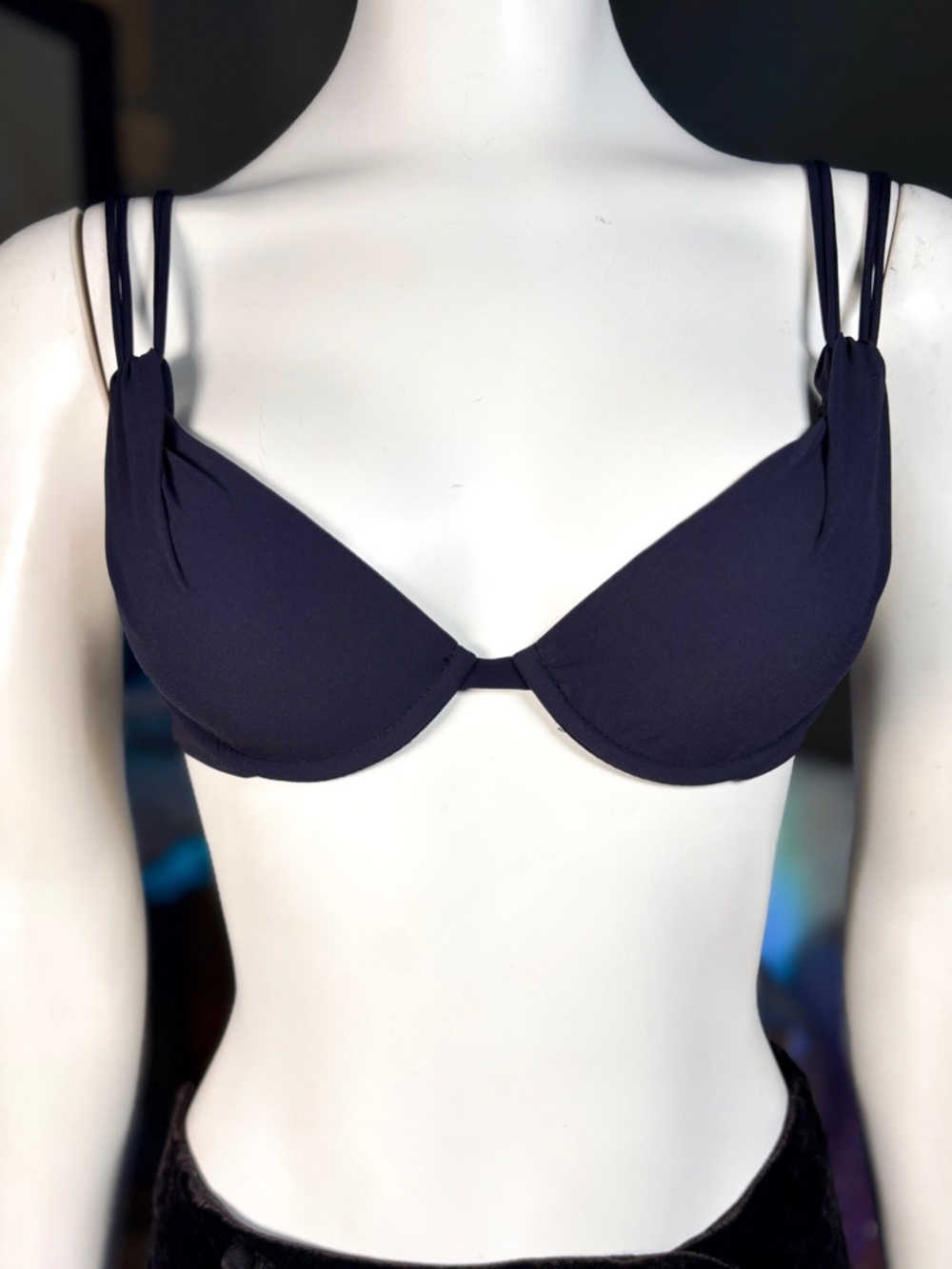 Gottex Black A-cup Underwire Multi-Strap Bikini Swim Top, Sz 6